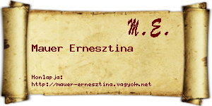 Mauer Ernesztina névjegykártya